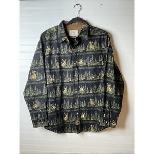 Men's M Legendary Whitetails Flannel Button-Up Hunting Shirt - Bucks Trees